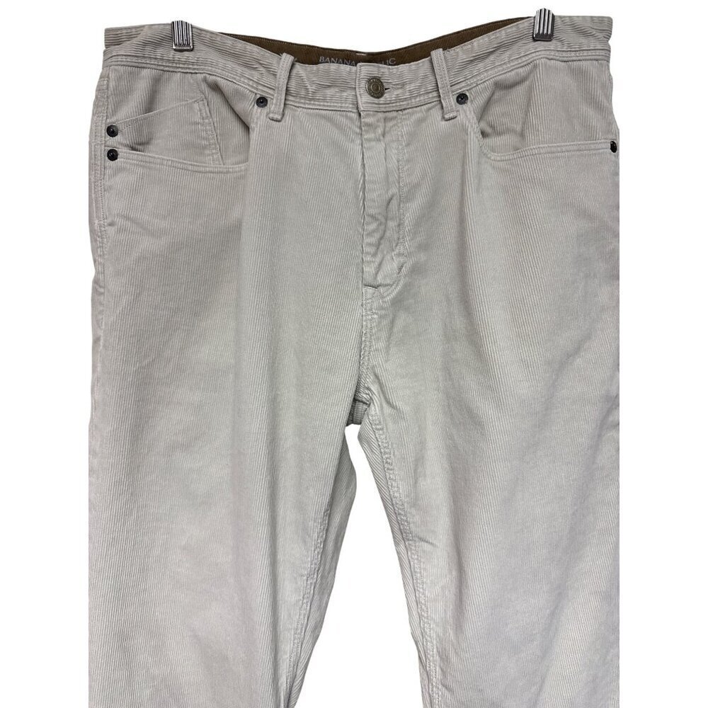 Banana Republic Men's Pants Straight Fit Tan Corduroy Pima Cotton Size 34 - Picture 2 of 9